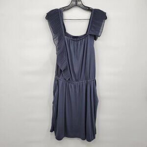 Gap Women Blue Elastic Waist Square Neck Sleeveless Casual Mini Dress Size Small